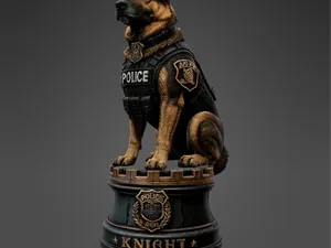 Police Knight Chess Piece Set