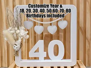 Birthday Frame (Custom & 18,20,30,40,50,60,70,80)