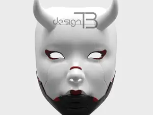 Cyberpunk Geisha Mask V1