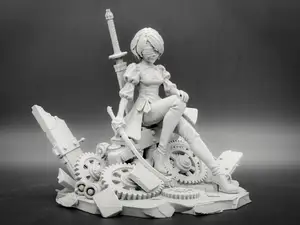 坐在废墟上的2B