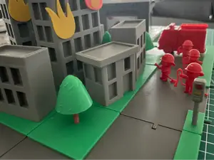 Diorama de ville sur les pompiers