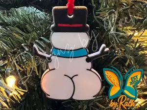 Snowman Booty Christmas Ornament