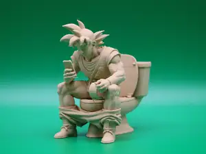 Son Goku on the toilet - Saiyan- Dragonball Z