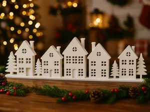 Christmas Decorative Houses with Fir Trees