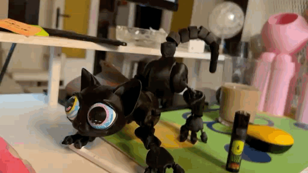 NEKO Bot – Robotic Sphynx mecha  black  baby Cat