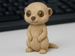 Niedliches gestricktes Erdmännchen mit Woll-Optik