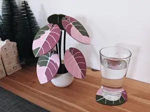 Jewel Alocasia coaster set