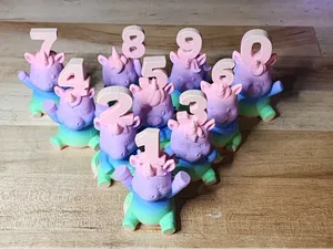 Chubby Kawaii Unicorn Numbers Figurine Kids Bday