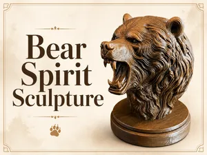 Bear Spirit Sculpture – Roaring Wildlife Bust