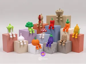 Articulated Vegetable Keychains