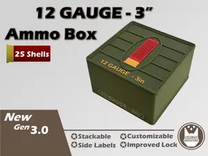 Ammo Storage Box 12 Gauge 3 in 25 Shells / Rounds