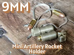 Mini Artillery Rocket Holder for Two 9mm Cartridge
