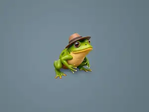 Frog with a hat