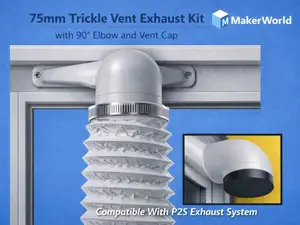 75mm Trickle Vent Exhaust Kit,90dg elbow connector