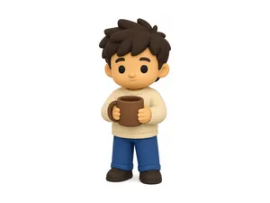 Coffee Lover Mini Figure - Cute Desk Collectible