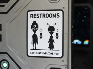 WC-Schild für Aliens & Erdlinge