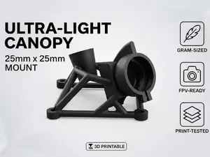 KriLab Ultralight 25x25mm FPV quad canopy