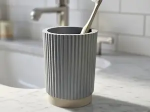 Zahnbürstenhalter Zahnputzbecher rund geriffelt