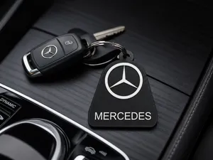 Customizable Name Keychain with Star MERCEDES