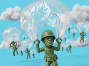 Crinkle-Chute Squad Paratrooper Green Army Men