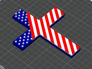 American Flag Cross (no AMS needed) (no glue)