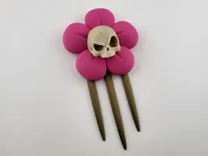 Spooky Skull Hair Sticks goth witch flower
