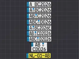 EU License plate 1/10 Customizable