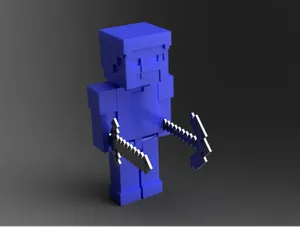 Minecraft Steve Moving Hands Legs Print in Place