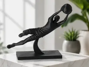 Goalkeeper Save Sculpture - Soccer Player Art