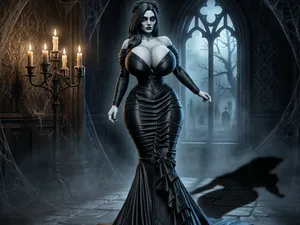 Curvy Morticia Addams