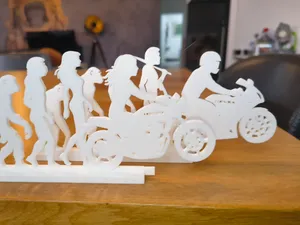 Human Evolution → Honda Riders (Man & Girl)