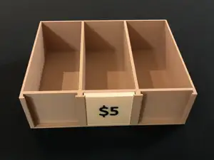 Display with price tags ($ and €)