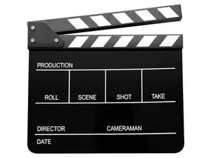 Clapperboard with Black & White Stripe for Film