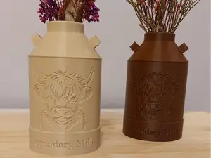 Highland Cow Milk Can – Vase & Kitchen Organizer