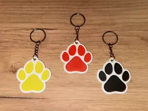Dog paw keychain