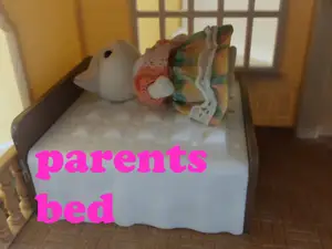 Parents bed for dollhouses Sylvanian families