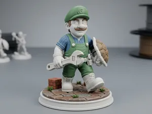 Super Plumber Figurine (Mario Inspired Fan Art)
