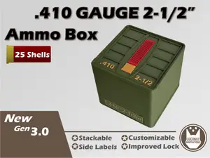 Ammo Storage Box .410 Gauge 2-1/2 inch 25 Shells