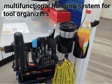 Hanging system for tool organizers.