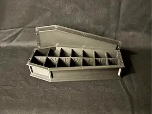 Coffin Shaped AM/PM 7 Day Pill Box - Magnetic Lid