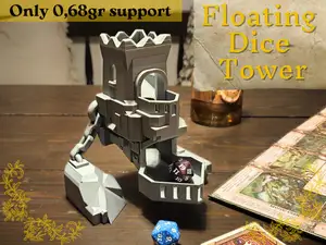 Floating Dice Tower - Easy to print - No assembly