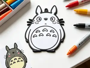 龙猫涂色画挂件-DIY涂鸦填色手工卡-儿童涂色画画玩具