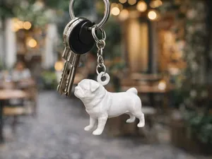 Mini Pug dog, Mops KeyChain