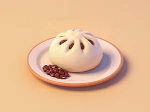 豆沙包-仿真食物微缩食玩-儿童涂色过家家玩具