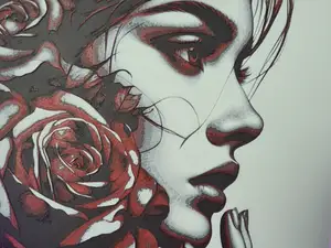 Girl and Rose 2 - Hueforge 200x200