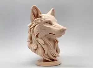 Wolf Bust on Pedestal