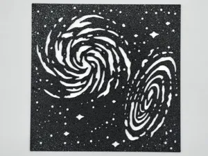 Spiral Galaxy Deep Space Cosmos Pattern Stencil