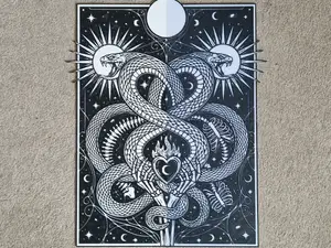 Gothic Snake/Bones - 4 Piece unique Wall Art NOAMS