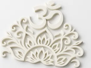 Om Lotus Mandala Backdrop – Pooja Shelf Decor