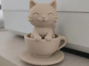 Cup o' Cat – Whimsical Teacup Kitty Figurine
